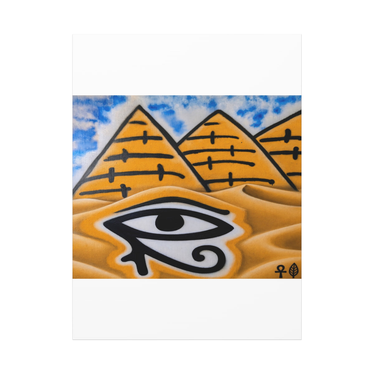 Eye of Ra Pyramid Canvas Wall Art — Egyptian Desert Stretched Canvas