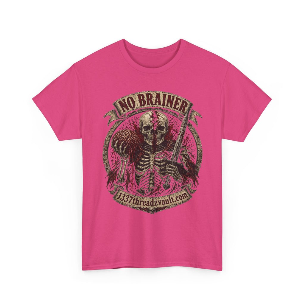 No Brainer Skull Tee —Gothic Skeleton Graphic T-Shirt