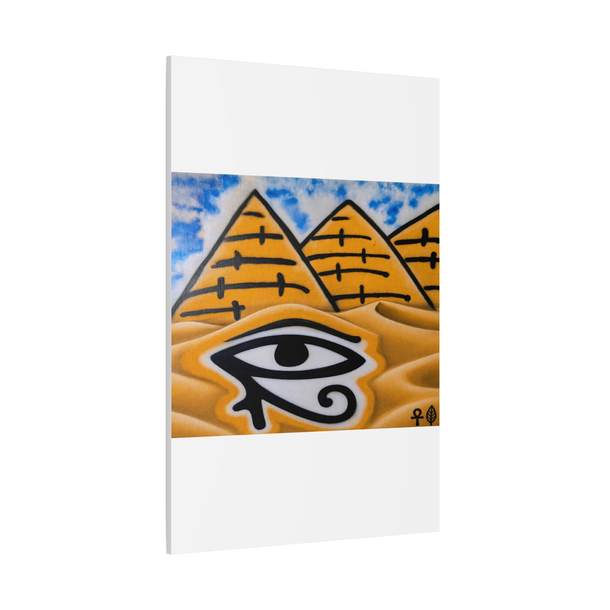 Eye of Ra Pyramid Canvas Wall Art — Egyptian Desert Stretched Canvas
