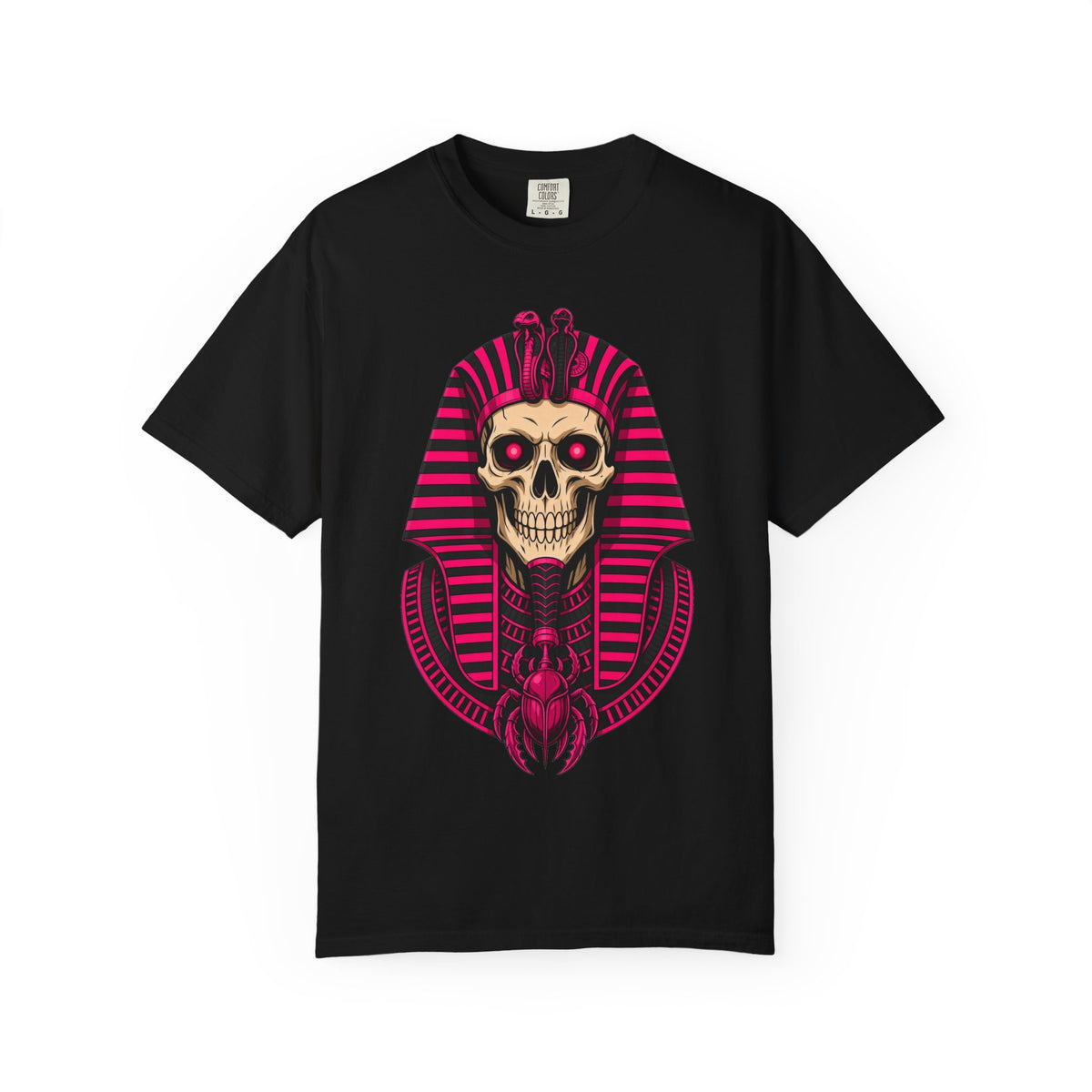 Pharaoh Skull T‑Shirt — Neon Egyptian Skull Graphic Tee