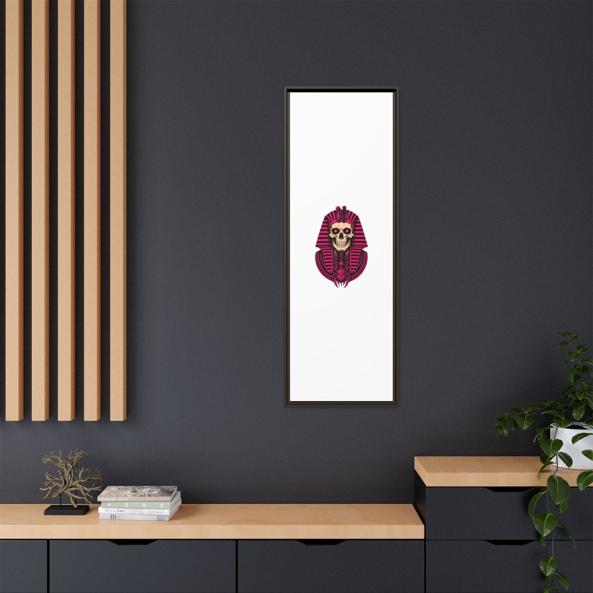 Pharaoh Skull Art Print — Framed Matte Canvas