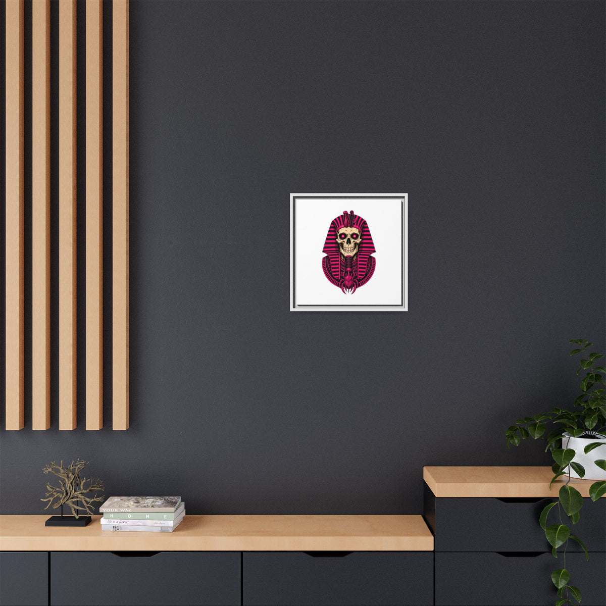 Pharaoh Skull Art Print — Framed Matte Canvas