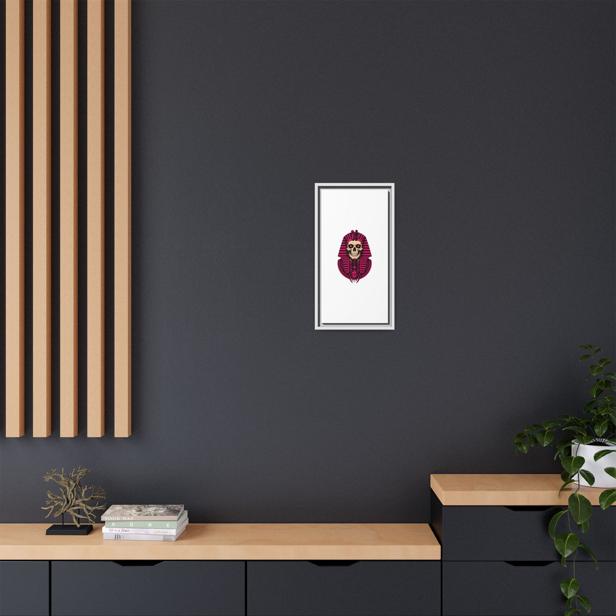Pharaoh Skull Art Print — Framed Matte Canvas
