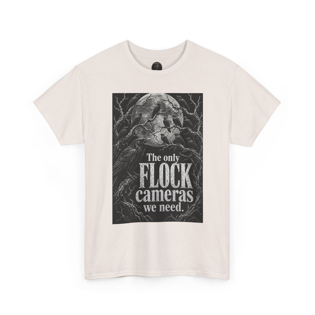 Graphic Tee — “The Only Flock Cameras We Need” Raven Illustration