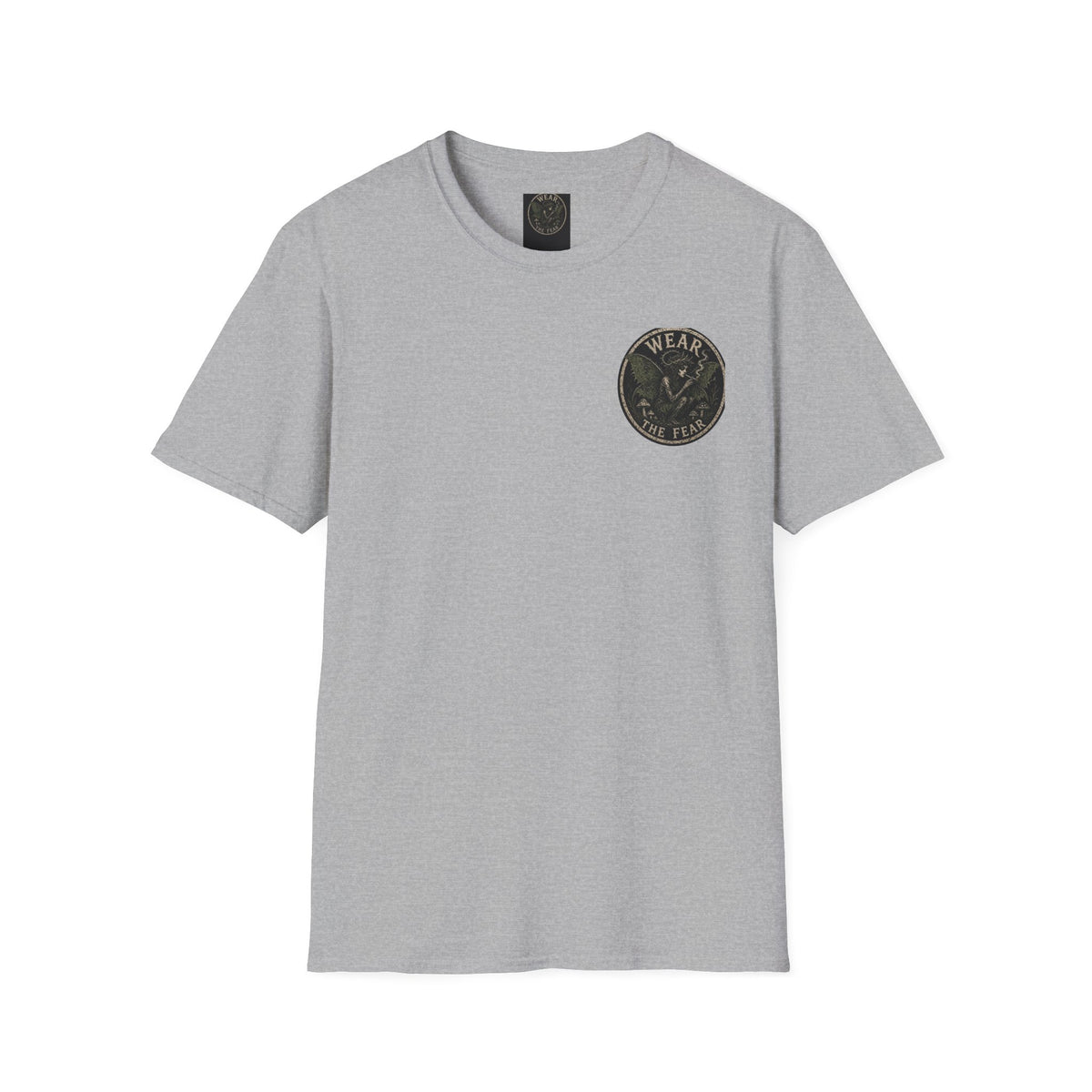 Vintage '5 Fairies' Round Patch T-Shirt — Retro Graphic Chest Tee