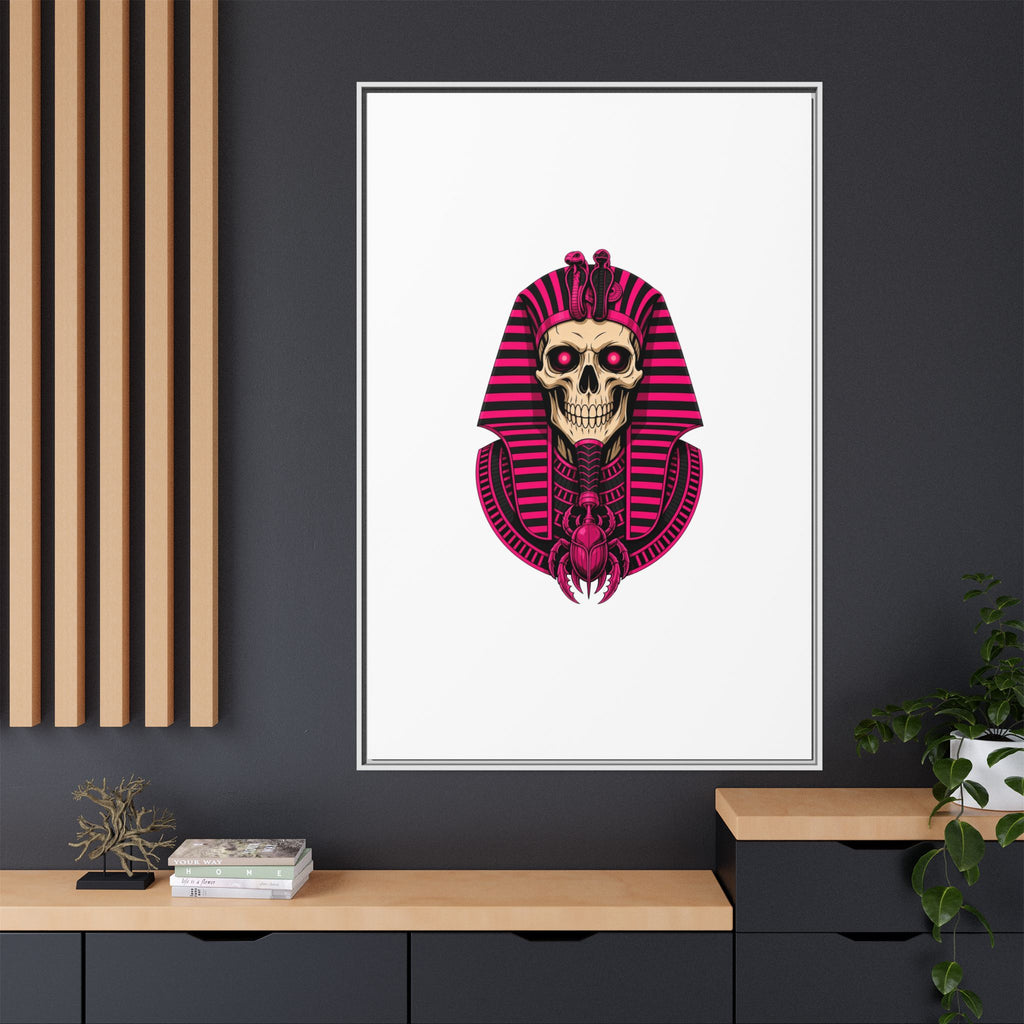 Pharaoh Skull Art Print — Framed Matte Canvas