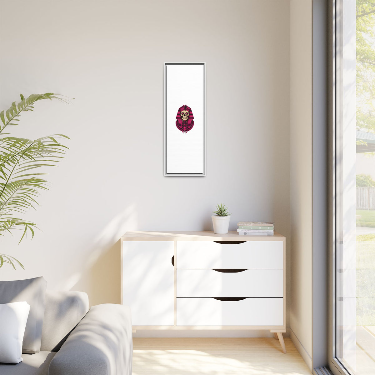 Pharaoh Skull Art Print — Framed Matte Canvas