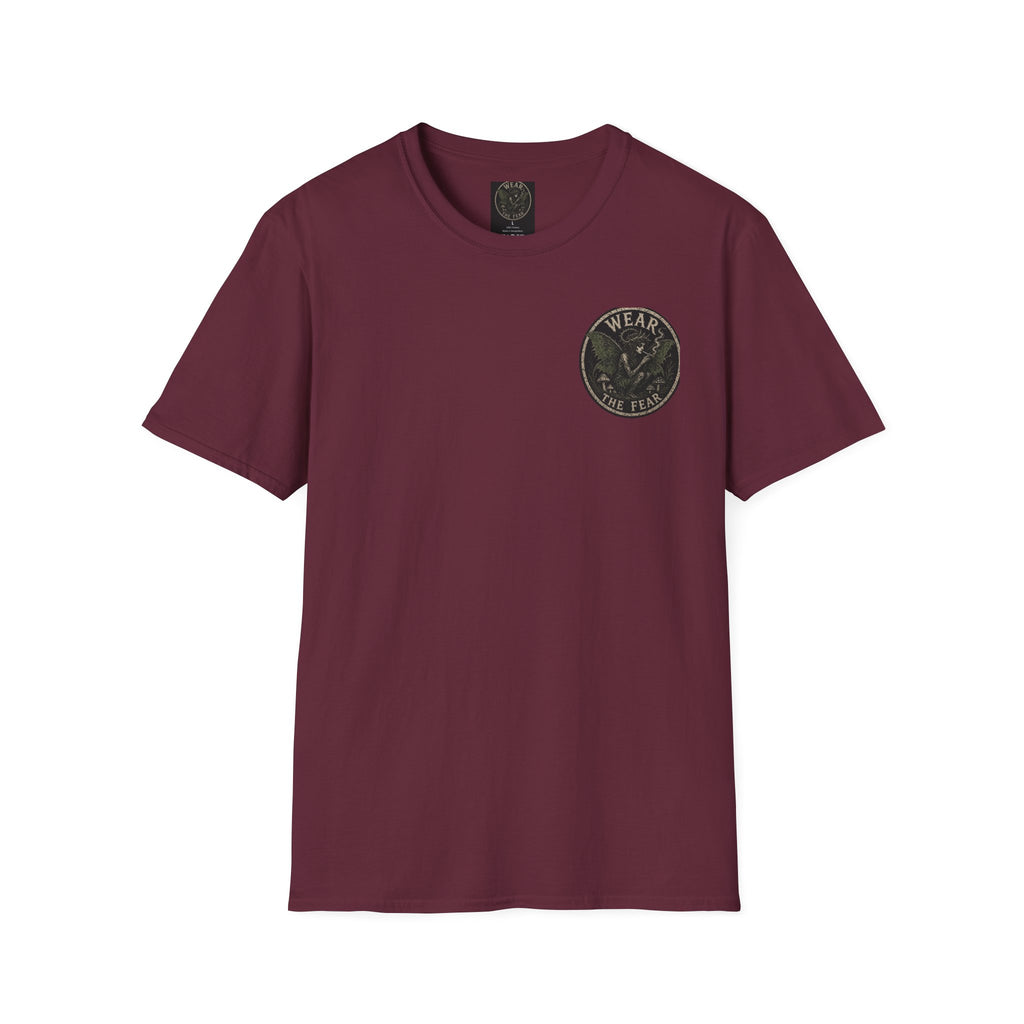 Vintage '5 Fairies' Round Patch T-Shirt — Retro Graphic Chest Tee