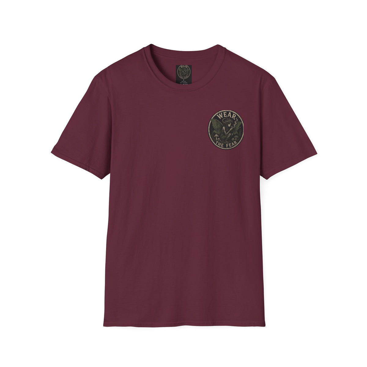 Vintage '5 Fairies' Round Patch T-Shirt — Retro Graphic Chest Tee
