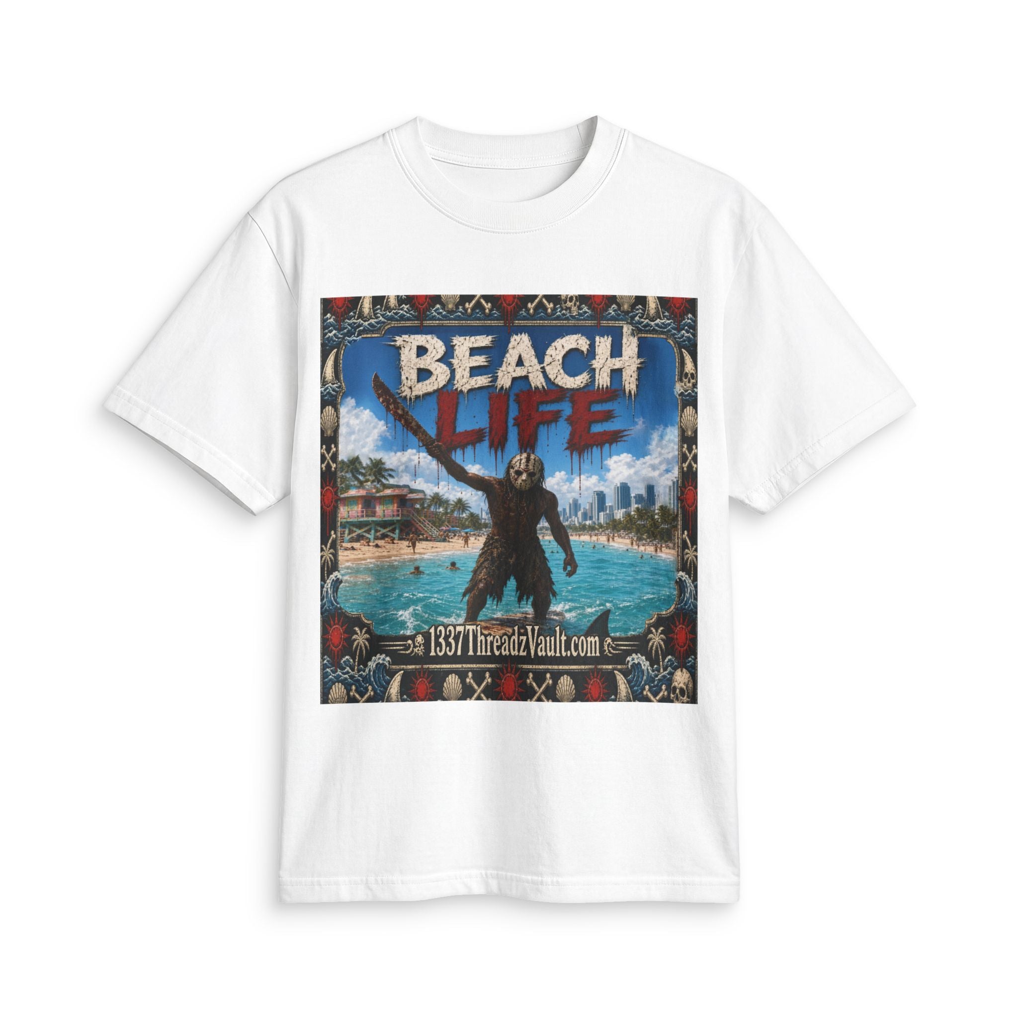 Beach Life Graphic Tee — "Wear The Fear" Surf Vibe T-Shirt