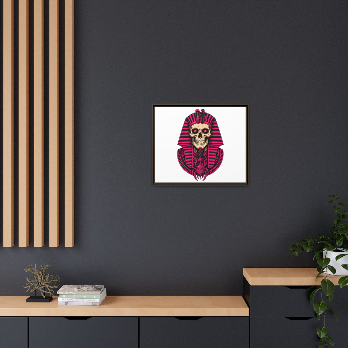 Pharaoh Skull Art Print — Framed Matte Canvas