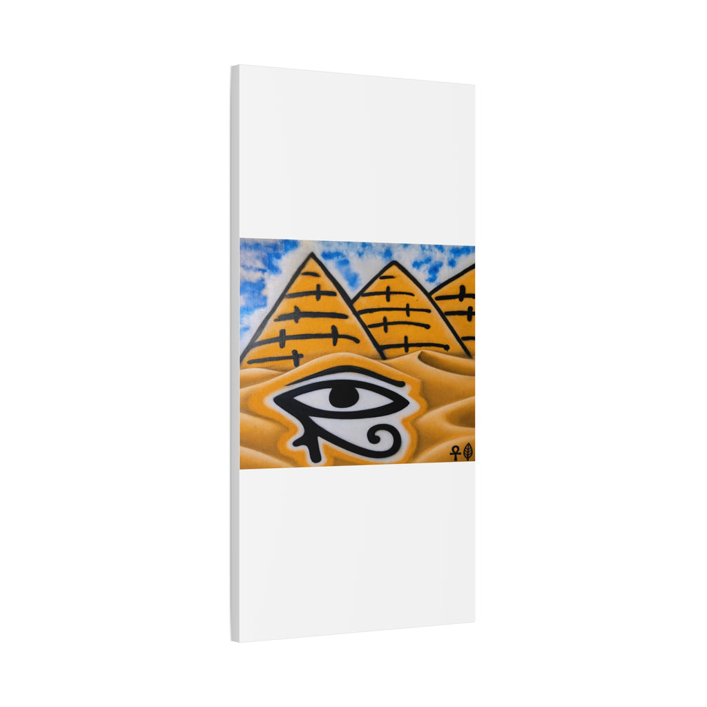 Eye of Ra Pyramid Canvas Wall Art — Egyptian Desert Stretched Canvas