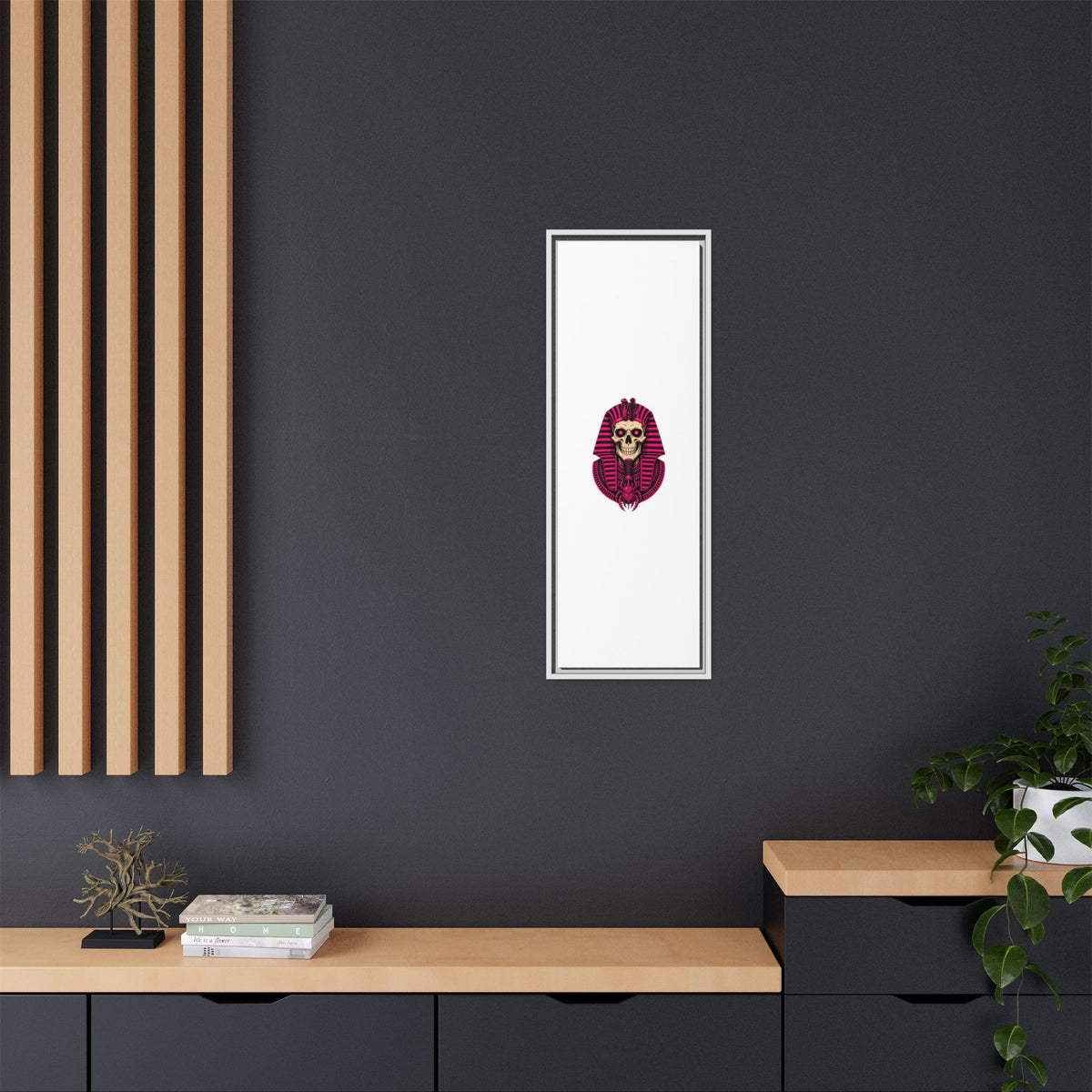 Pharaoh Skull Art Print — Framed Matte Canvas