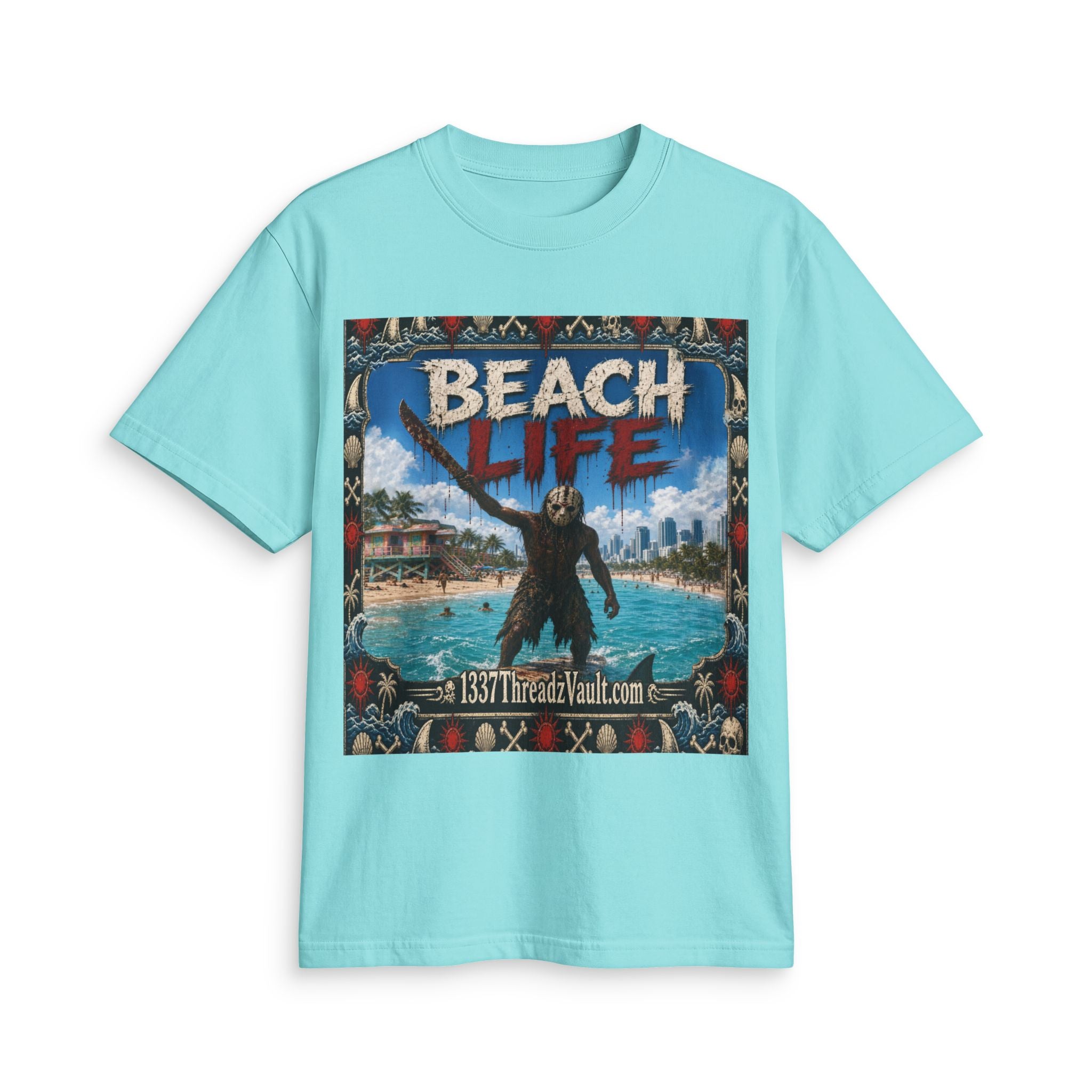 Beach Life Graphic Tee — "Wear The Fear" Surf Vibe T-Shirt
