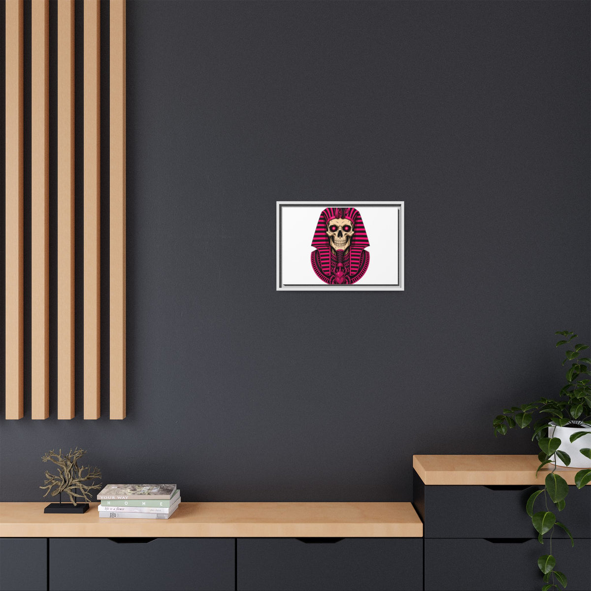 Pharaoh Skull Art Print — Framed Matte Canvas