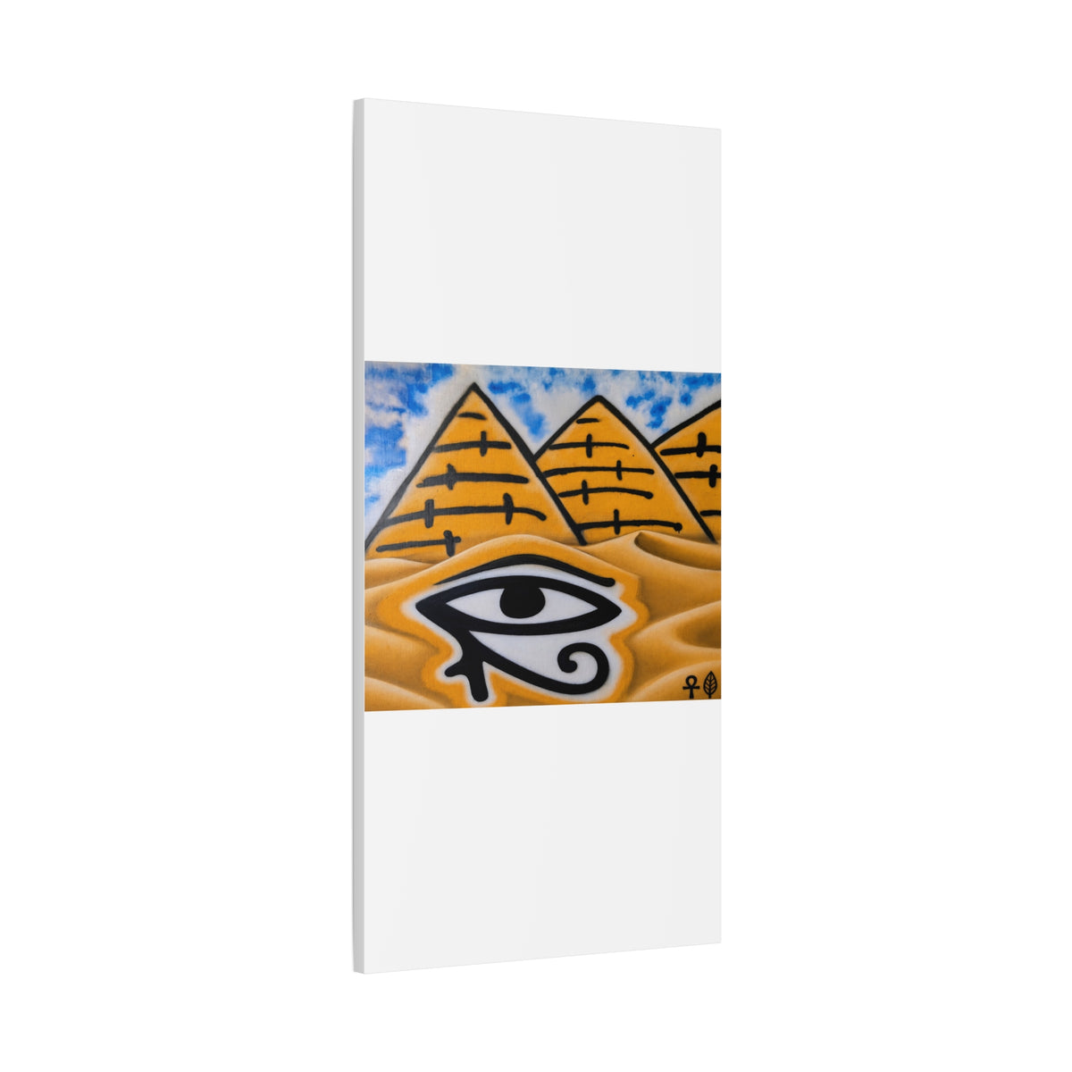 Eye of Ra Pyramid Canvas Wall Art — Egyptian Desert Stretched Canvas