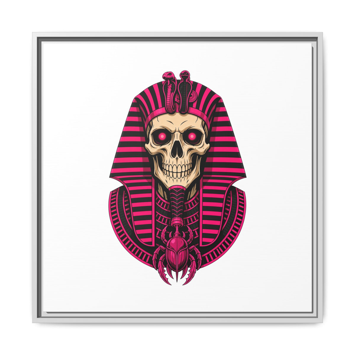 Pharaoh Skull Art Print — Framed Matte Canvas