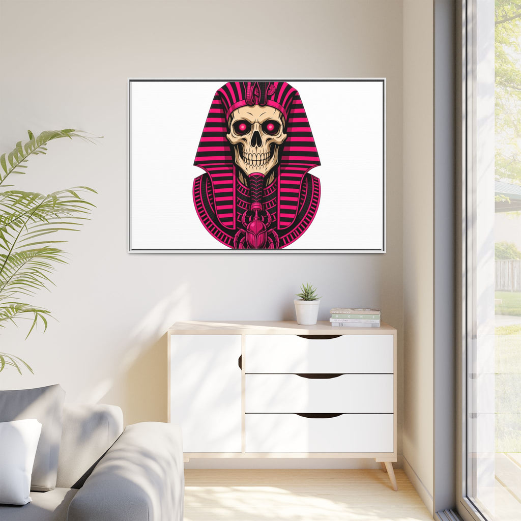 Pharaoh Skull Art Print — Framed Matte Canvas