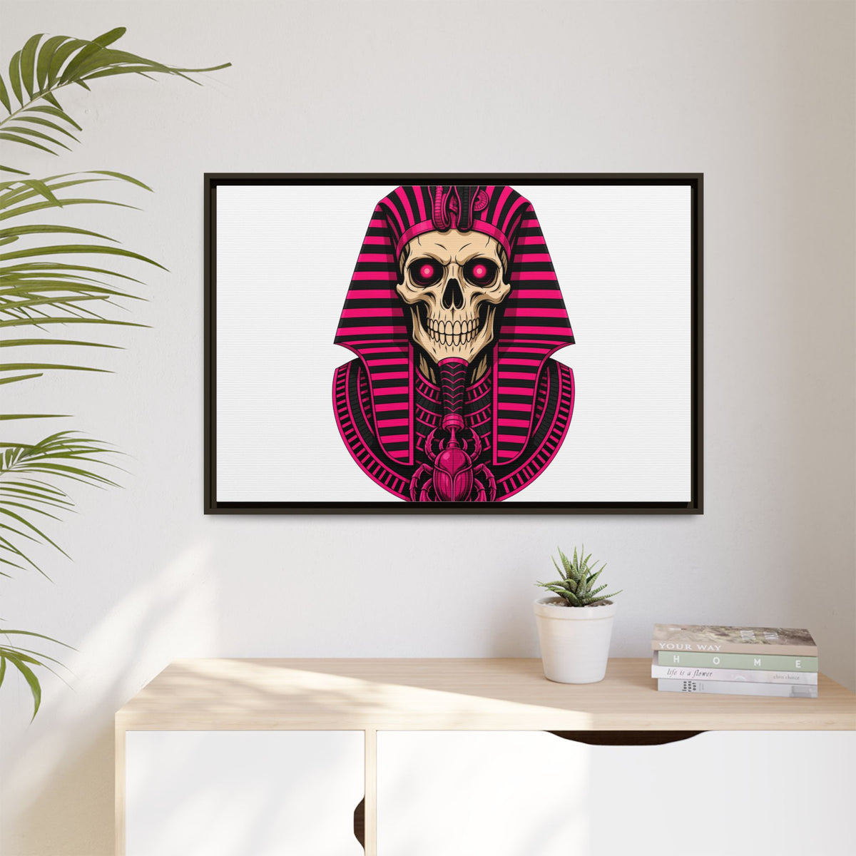Pharaoh Skull Art Print — Framed Matte Canvas