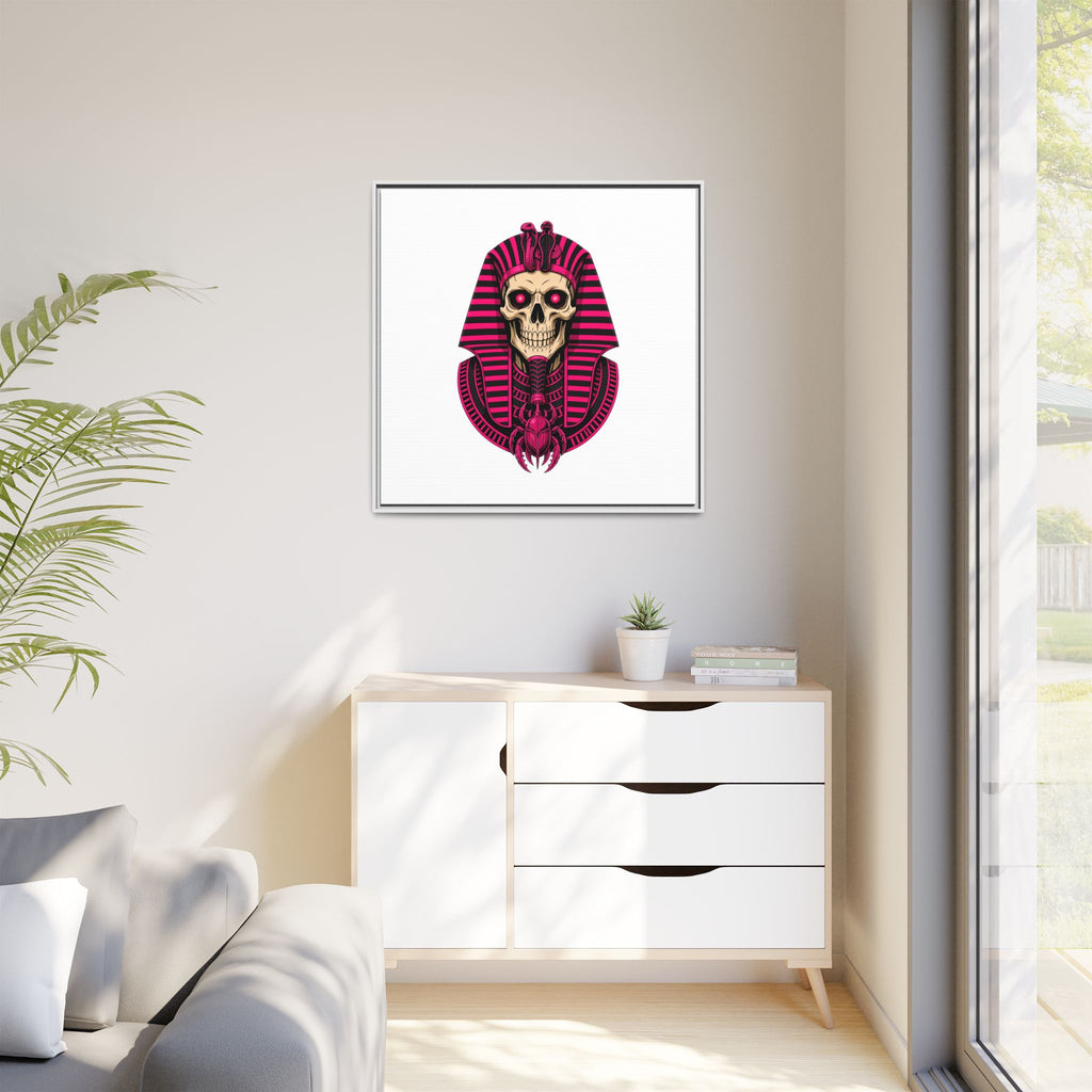 Pharaoh Skull Art Print — Framed Matte Canvas