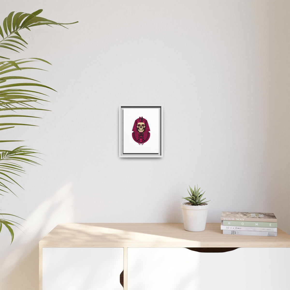 Pharaoh Skull Art Print — Framed Matte Canvas