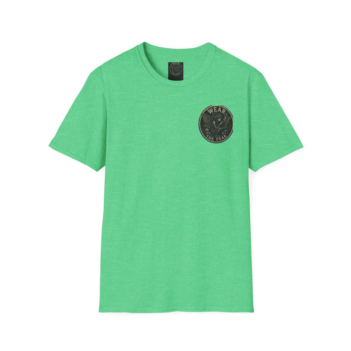 Vintage '5 Fairies' Round Patch T-Shirt — Retro Graphic Chest Tee