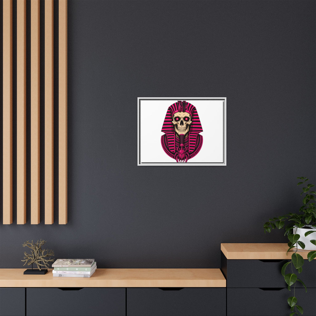 Pharaoh Skull Art Print — Framed Matte Canvas