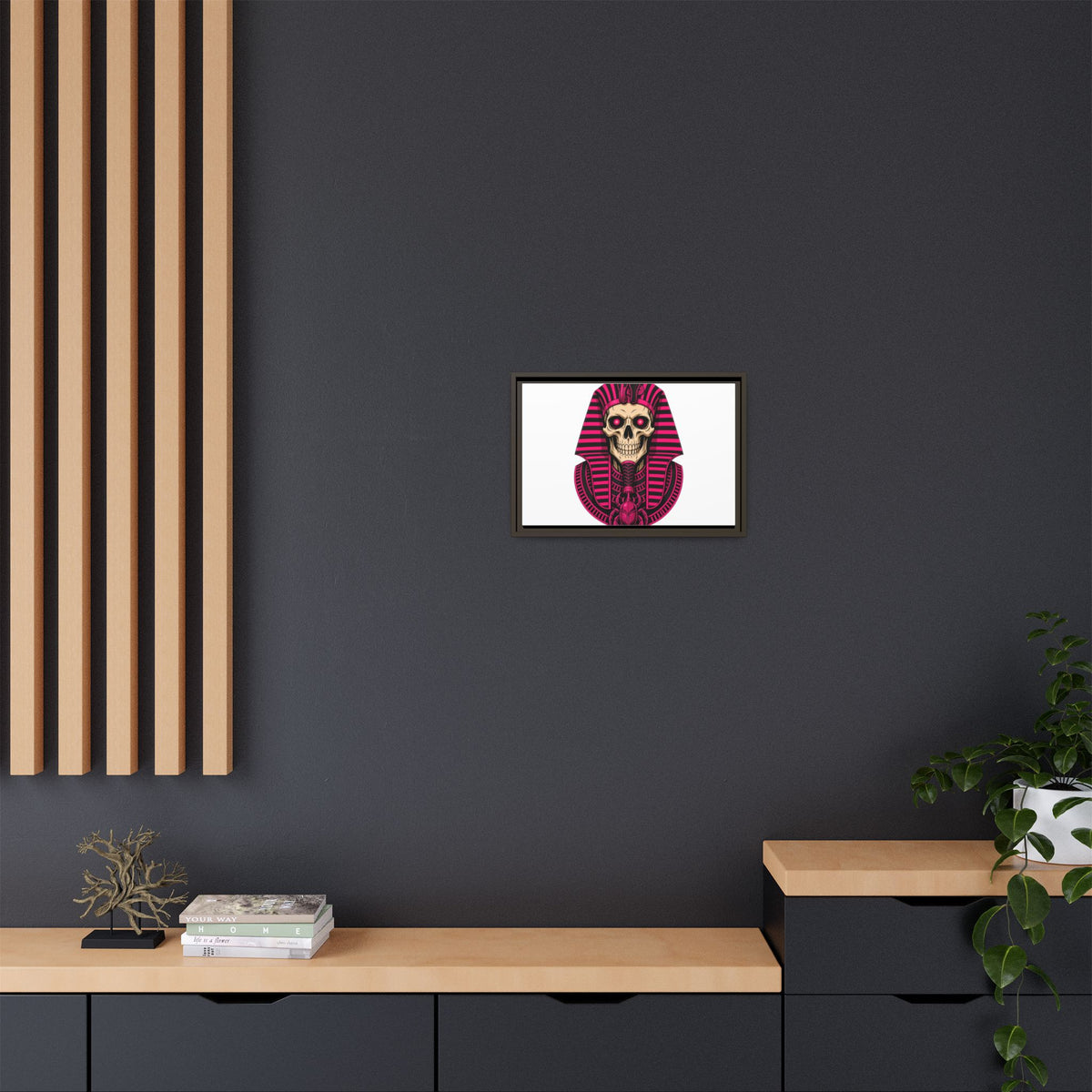 Pharaoh Skull Art Print — Framed Matte Canvas