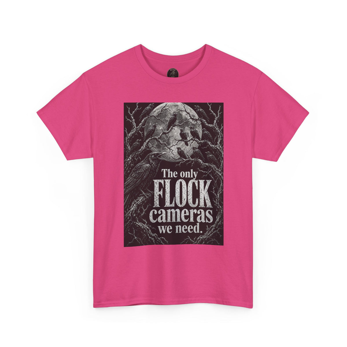Graphic Tee — “The Only Flock Cameras We Need” Raven Illustration