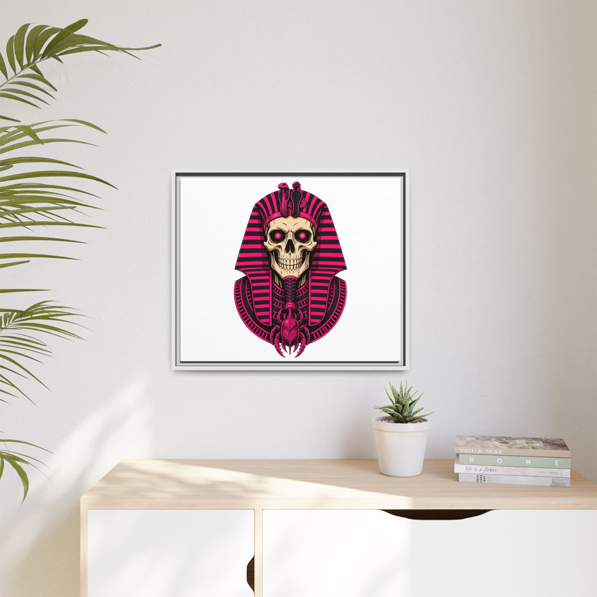 Pharaoh Skull Art Print — Framed Matte Canvas