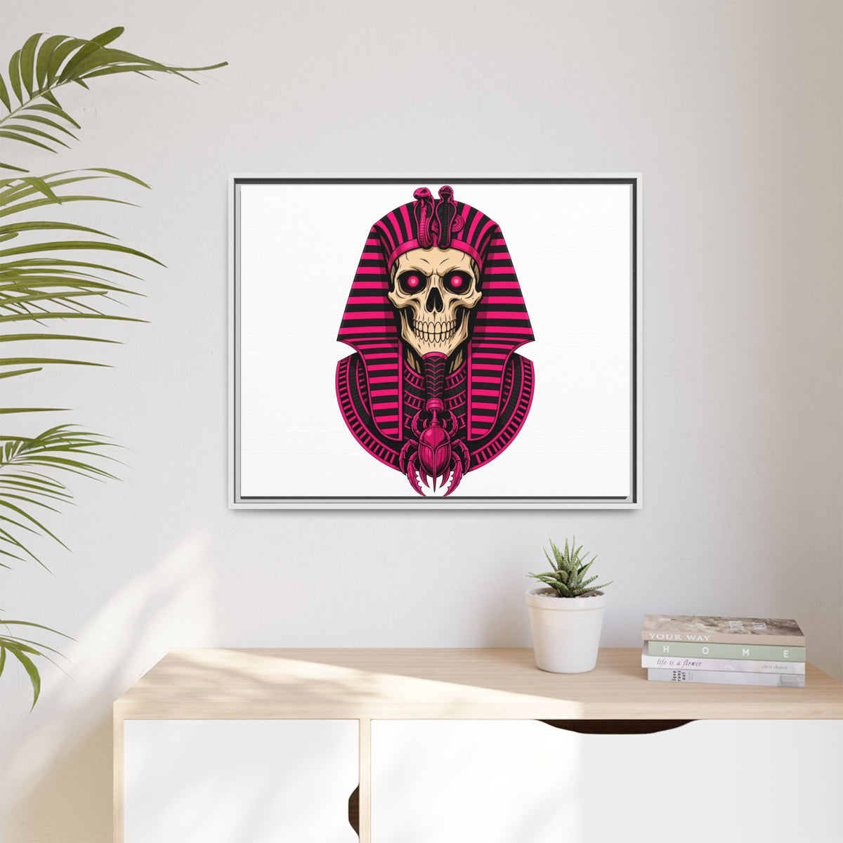 Pharaoh Skull Art Print — Framed Matte Canvas