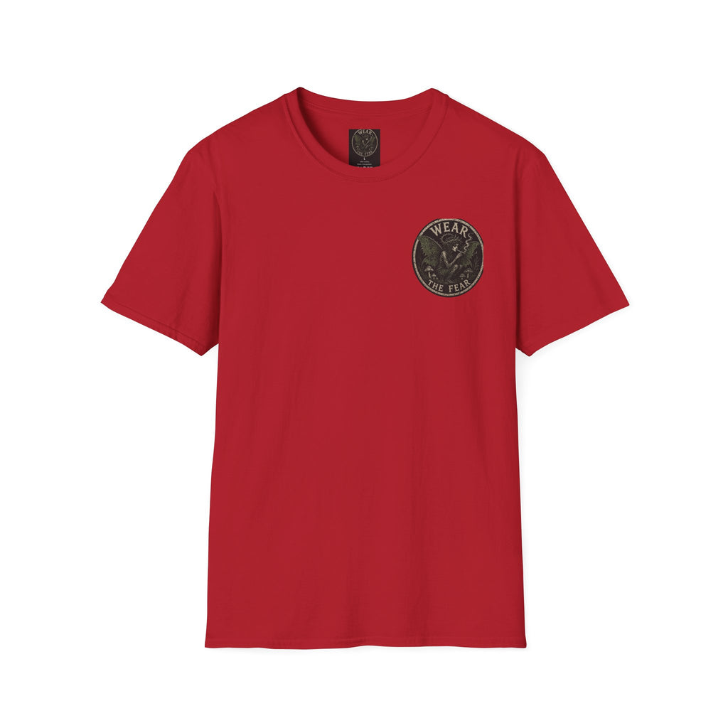 Vintage '5 Fairies' Round Patch T-Shirt — Retro Graphic Chest Tee