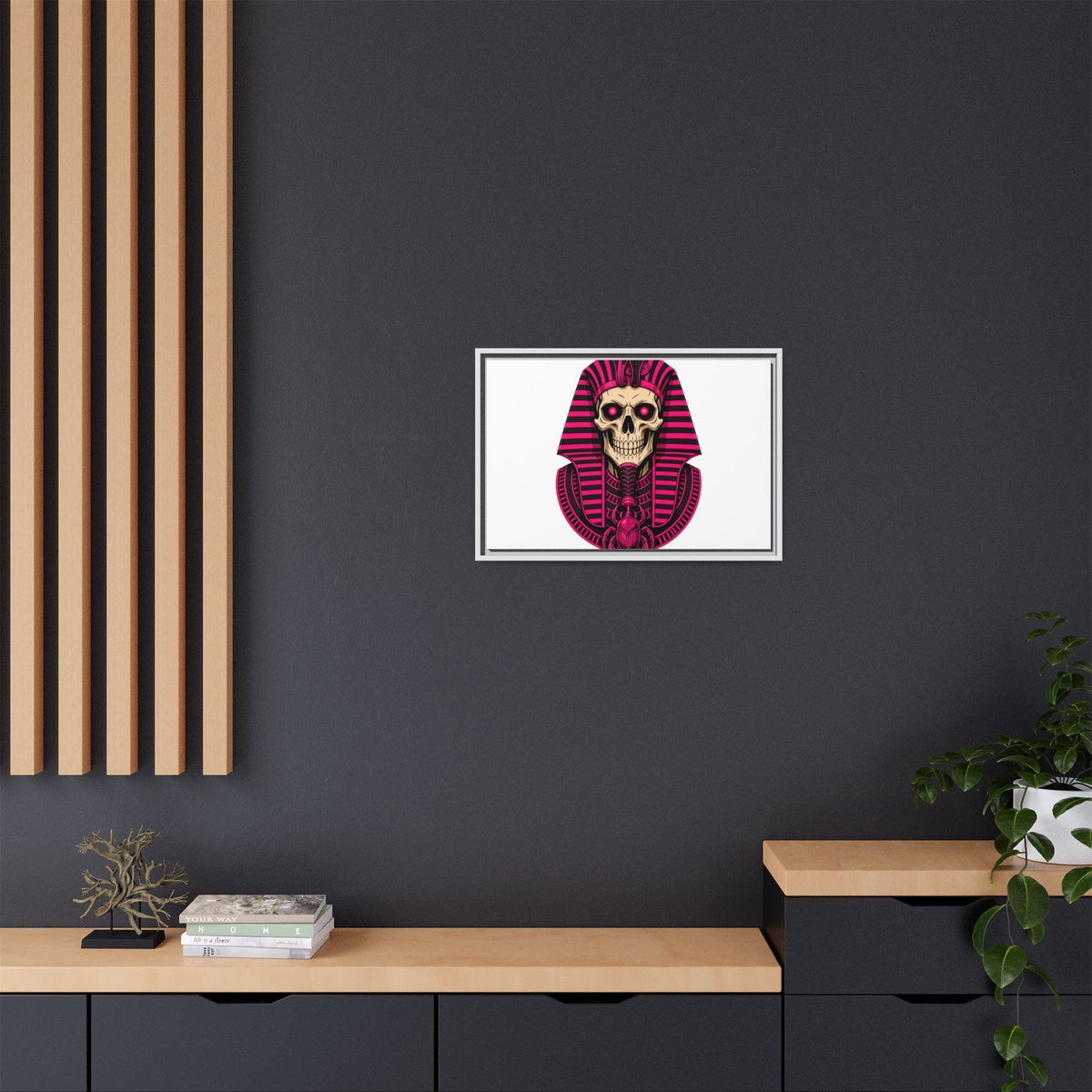 Pharaoh Skull Art Print — Framed Matte Canvas