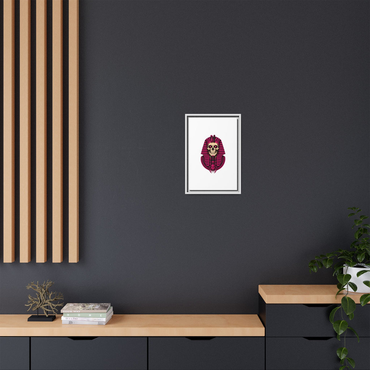 Pharaoh Skull Art Print — Framed Matte Canvas