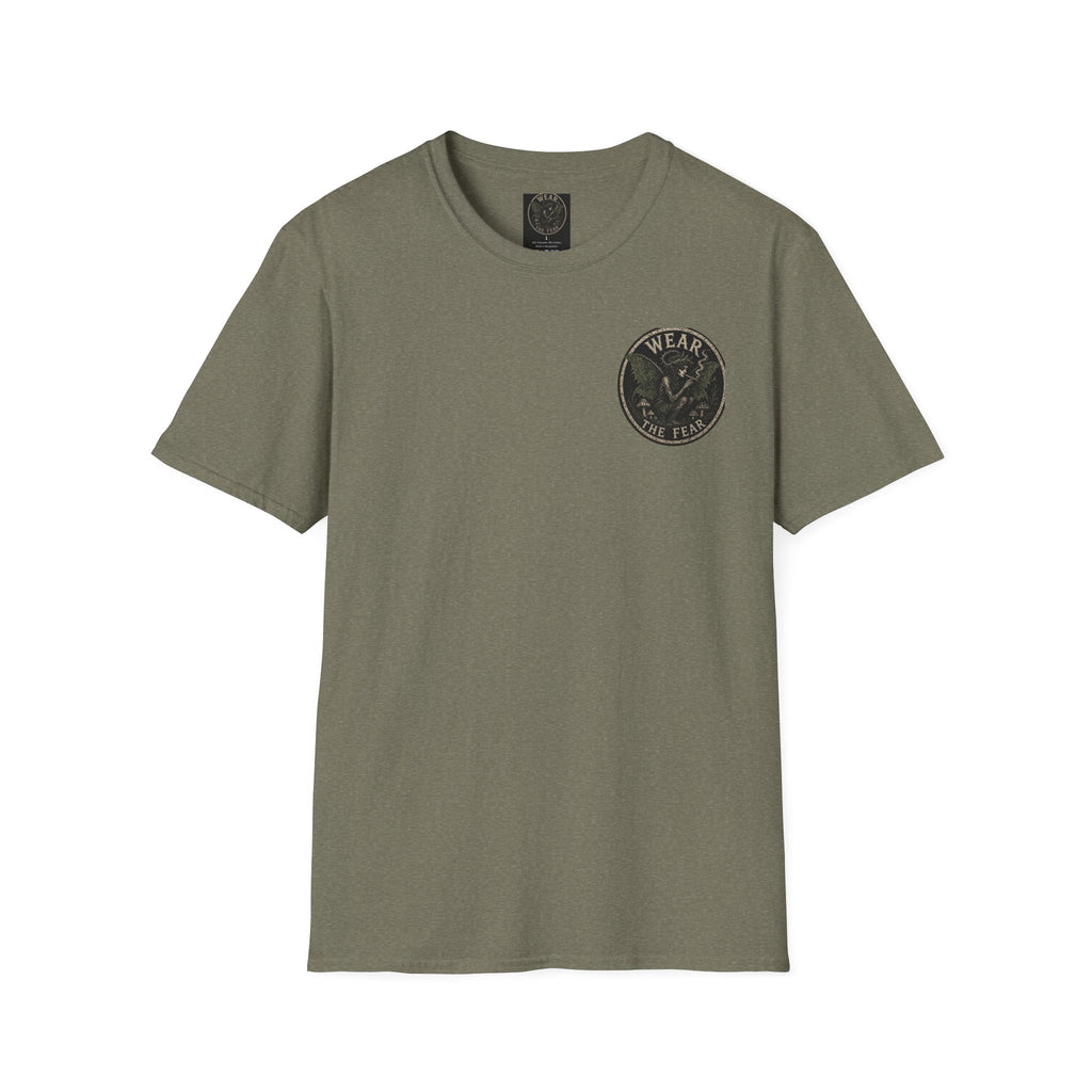 Vintage '5 Fairies' Round Patch T-Shirt — Retro Graphic Chest Tee