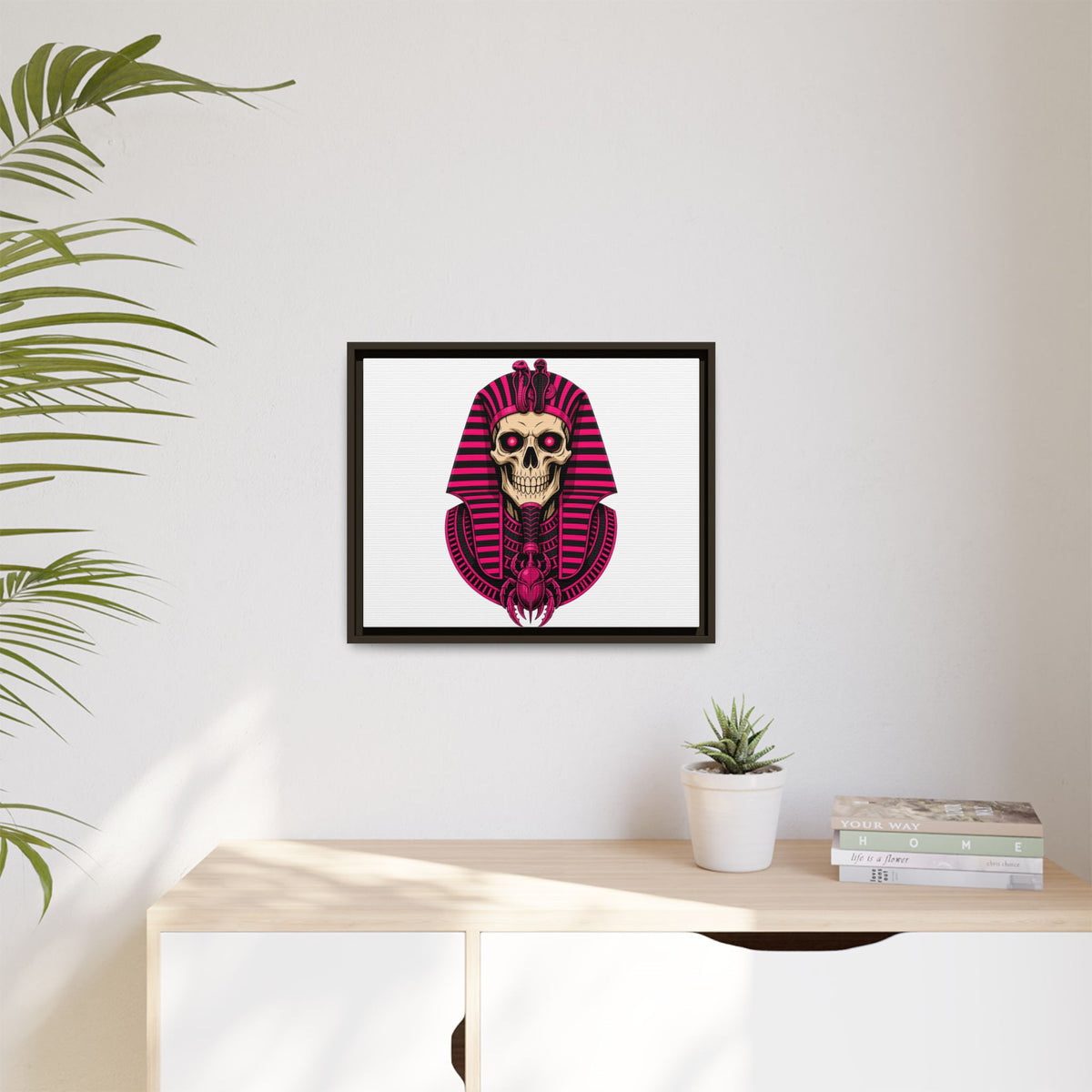 Pharaoh Skull Art Print — Framed Matte Canvas