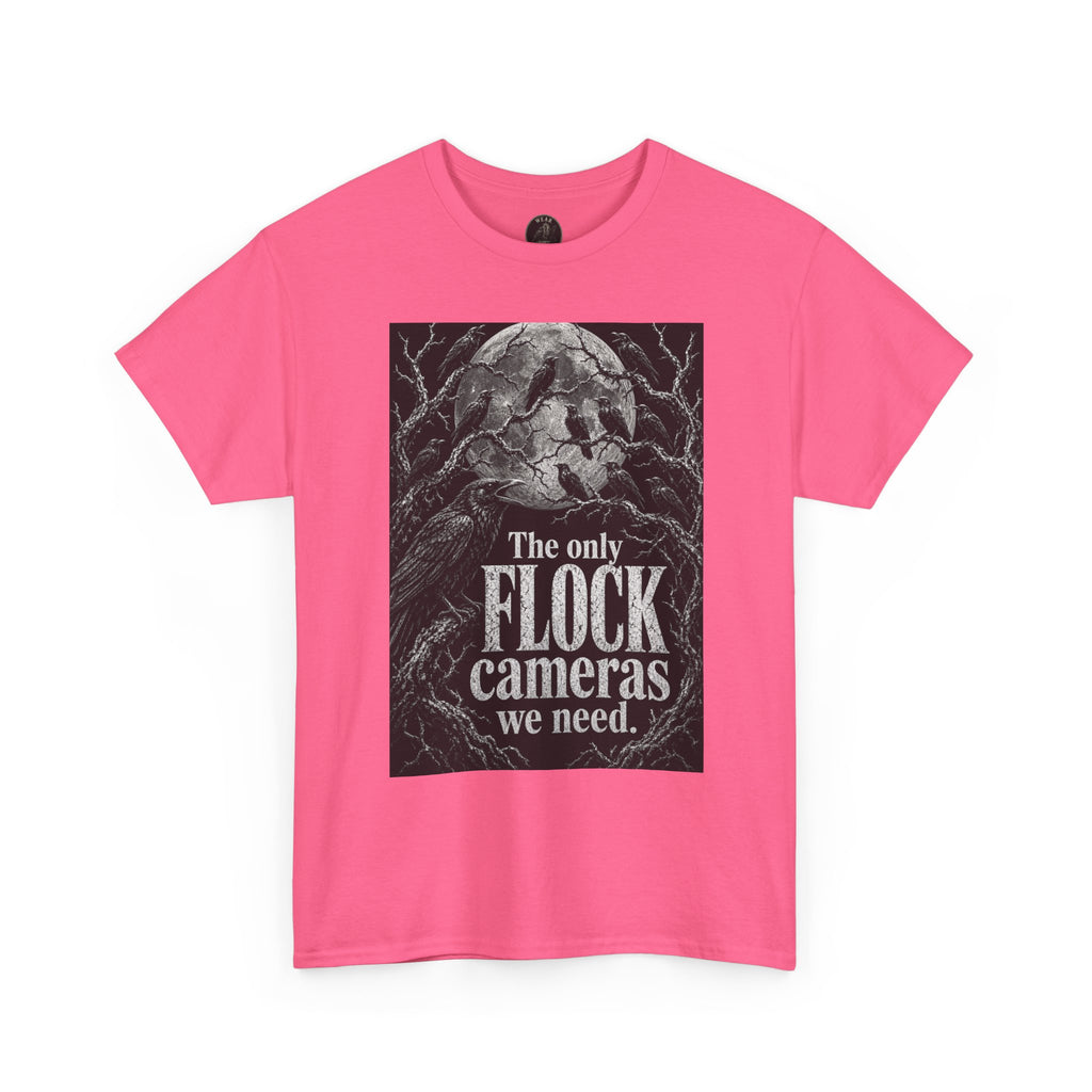Graphic Tee — “The Only Flock Cameras We Need” Raven Illustration