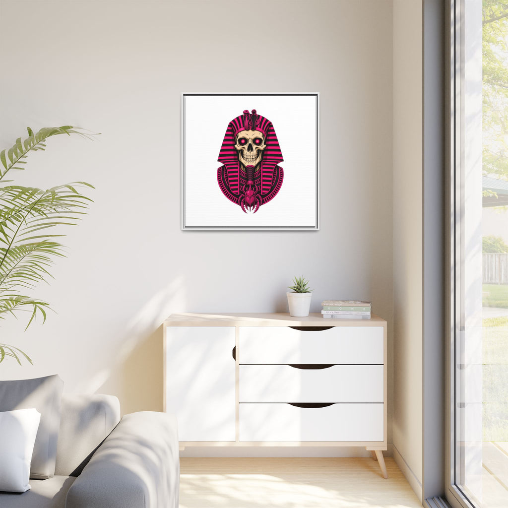 Pharaoh Skull Art Print — Framed Matte Canvas