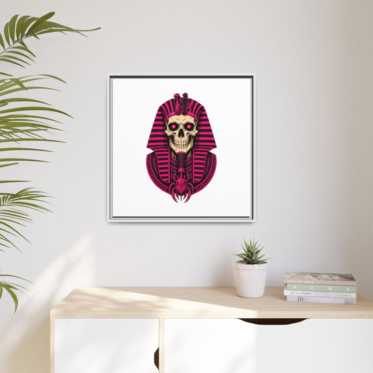 Pharaoh Skull Art Print — Framed Matte Canvas