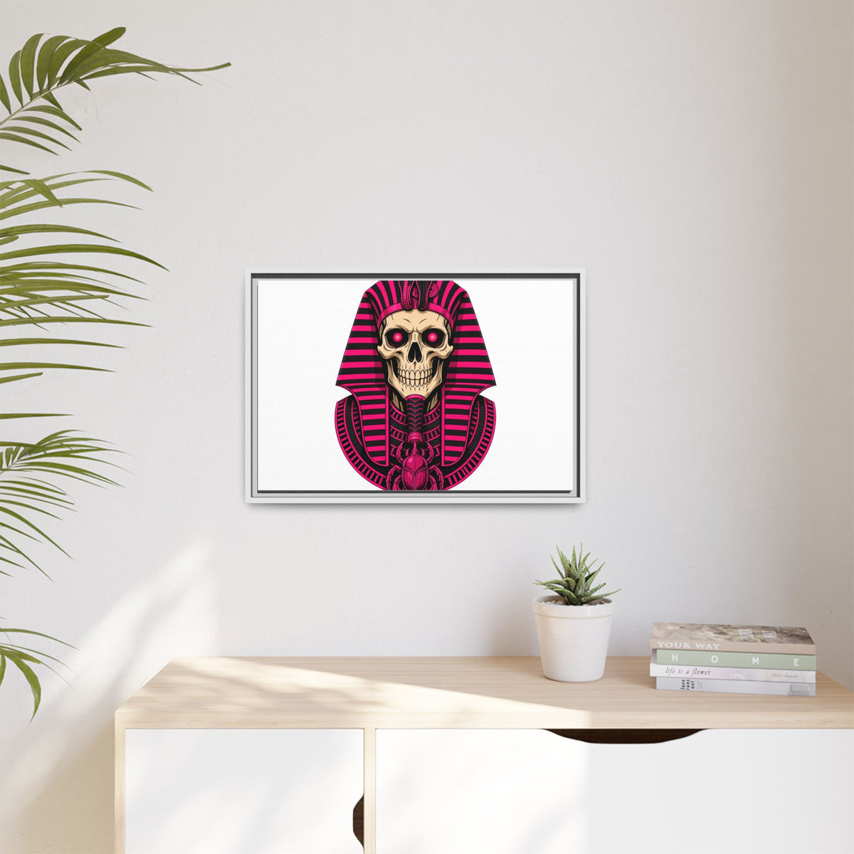 Pharaoh Skull Art Print — Framed Matte Canvas