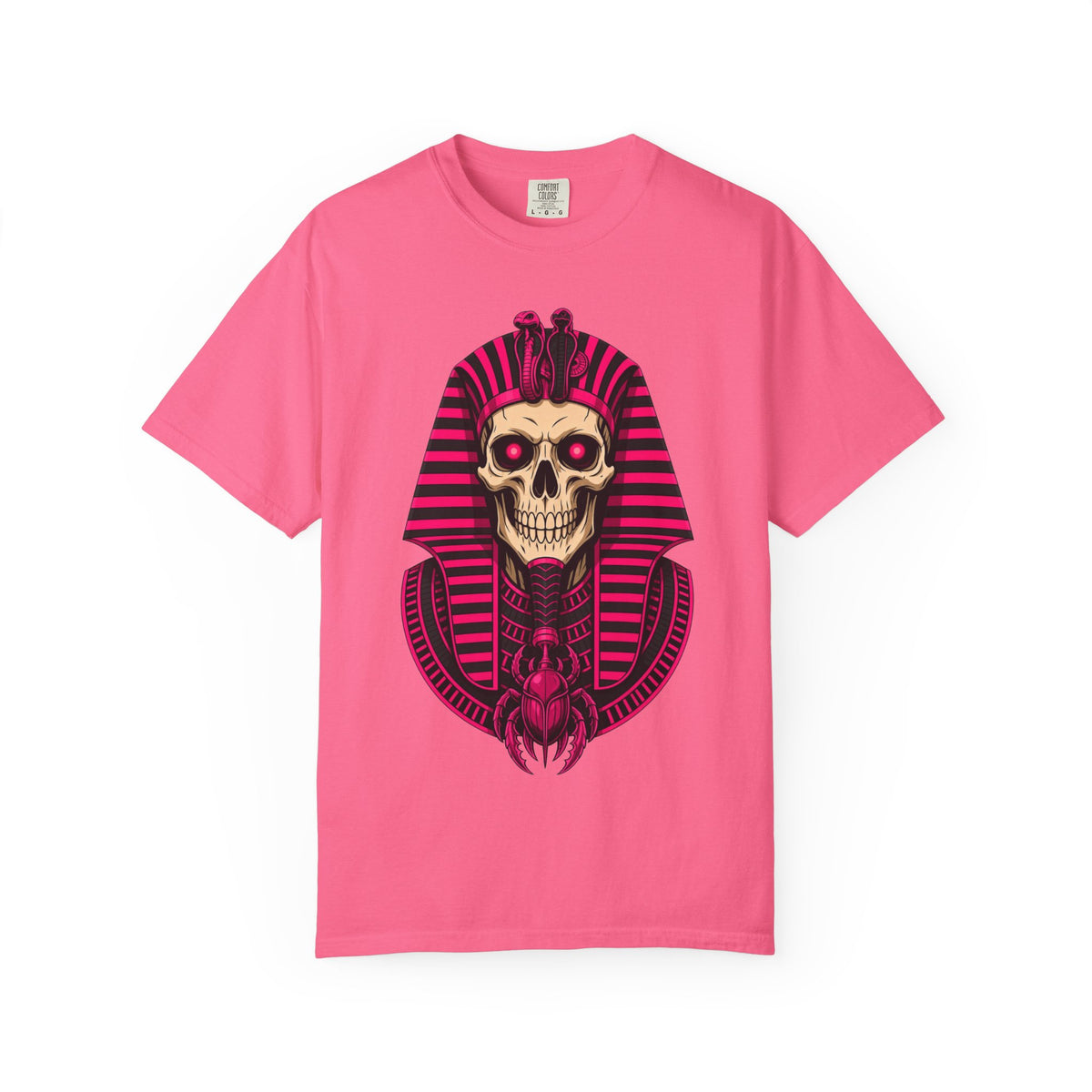 Pharaoh Skull T‑Shirt — Neon Egyptian Skull Graphic Tee