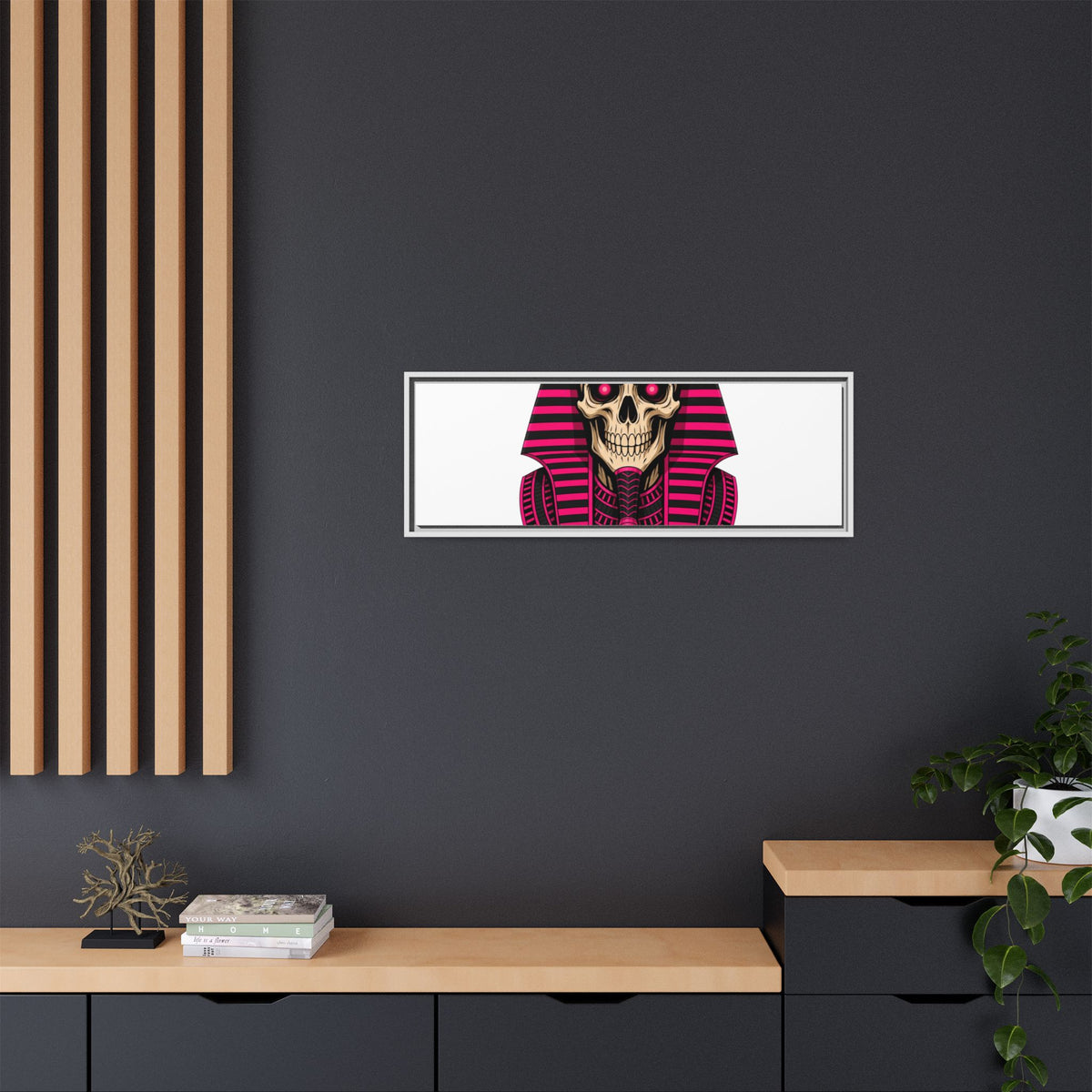 Pharaoh Skull Art Print — Framed Matte Canvas