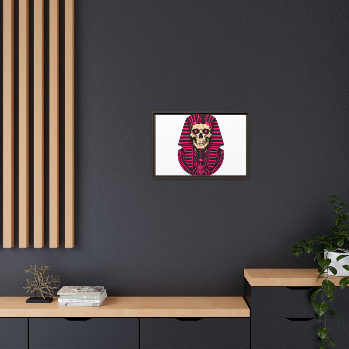 Pharaoh Skull Art Print — Framed Matte Canvas