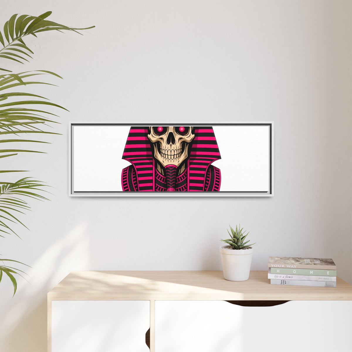Pharaoh Skull Art Print — Framed Matte Canvas