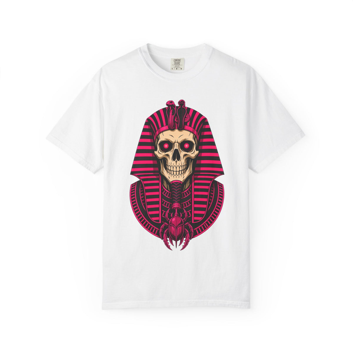Pharaoh Skull T‑Shirt — Neon Egyptian Skull Graphic Tee