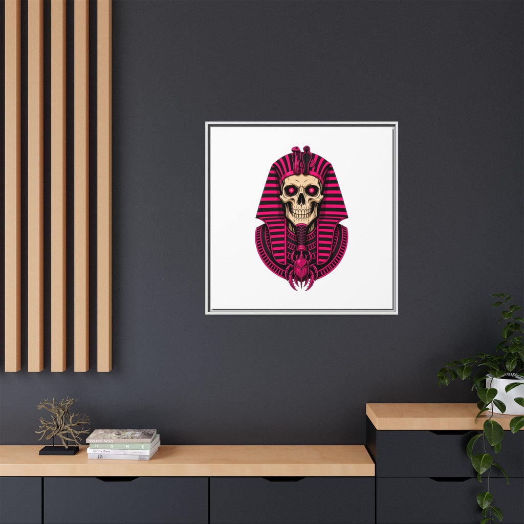 Pharaoh Skull Art Print — Framed Matte Canvas