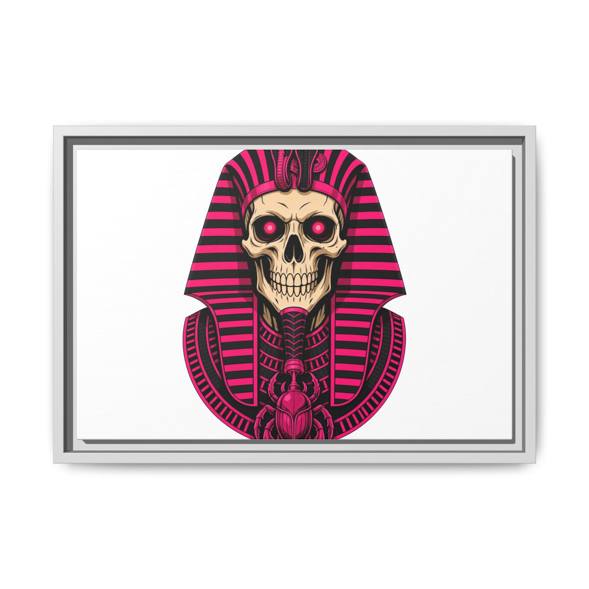 Pharaoh Skull Art Print — Framed Matte Canvas