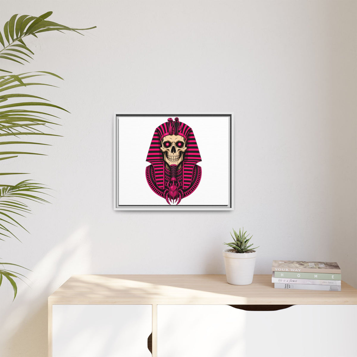Pharaoh Skull Art Print — Framed Matte Canvas