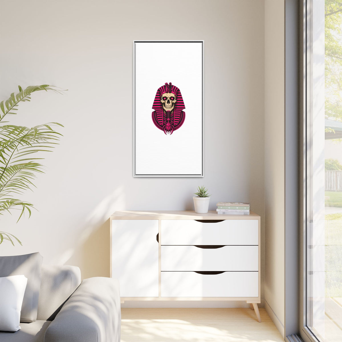 Pharaoh Skull Art Print — Framed Matte Canvas