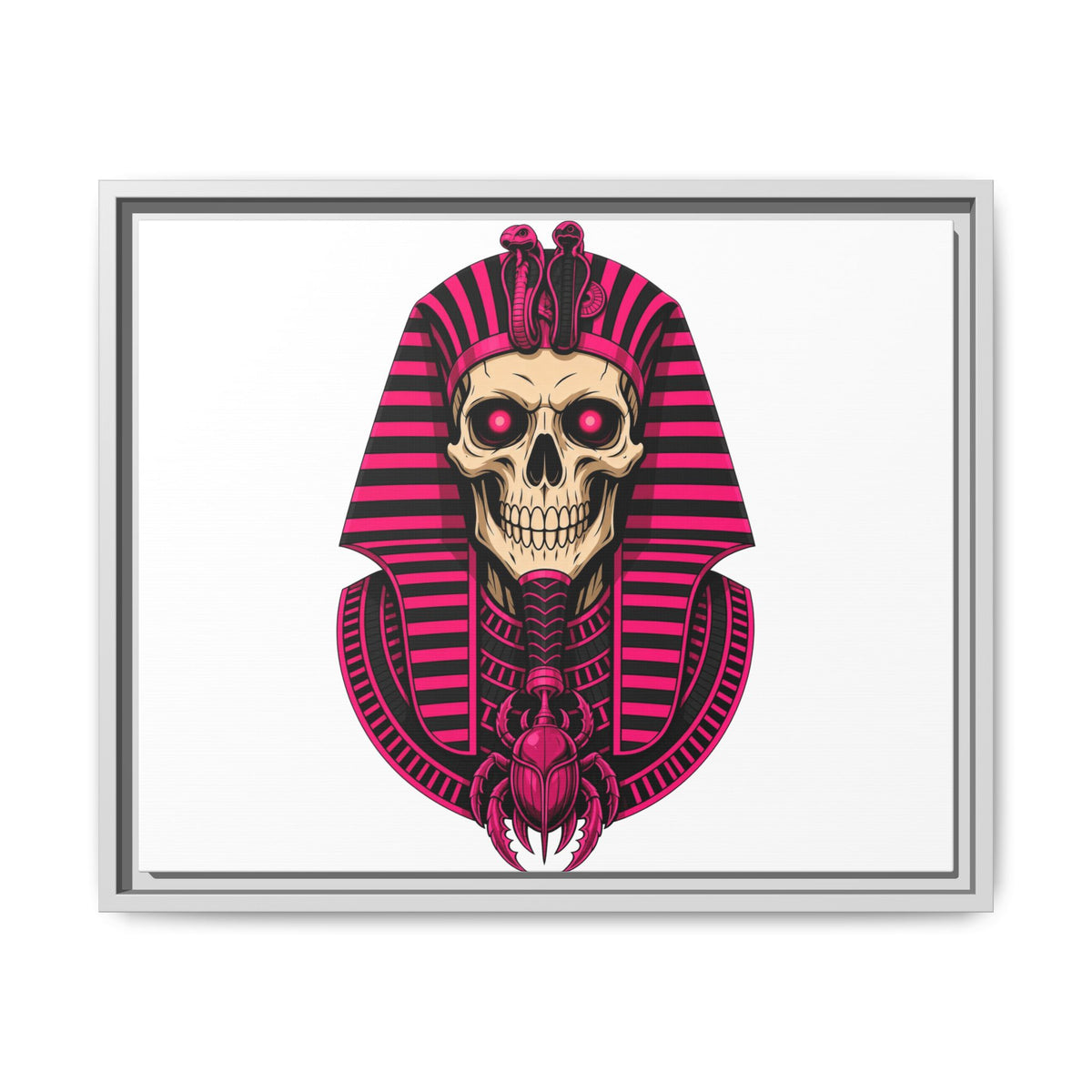 Pharaoh Skull Art Print — Framed Matte Canvas